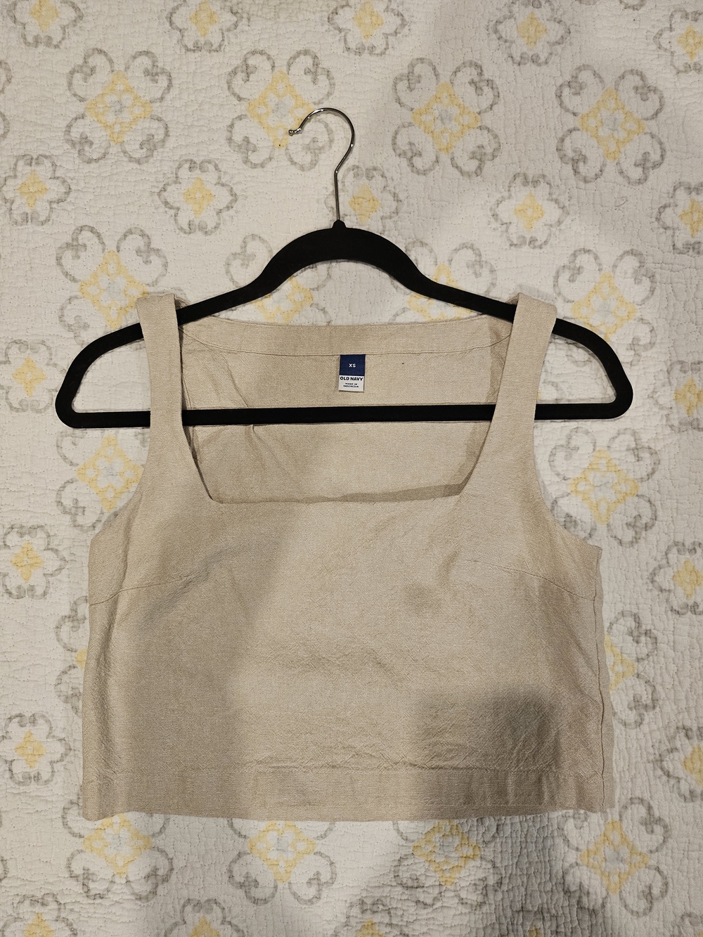 Old Navy Beige Square-Neck Crop Top